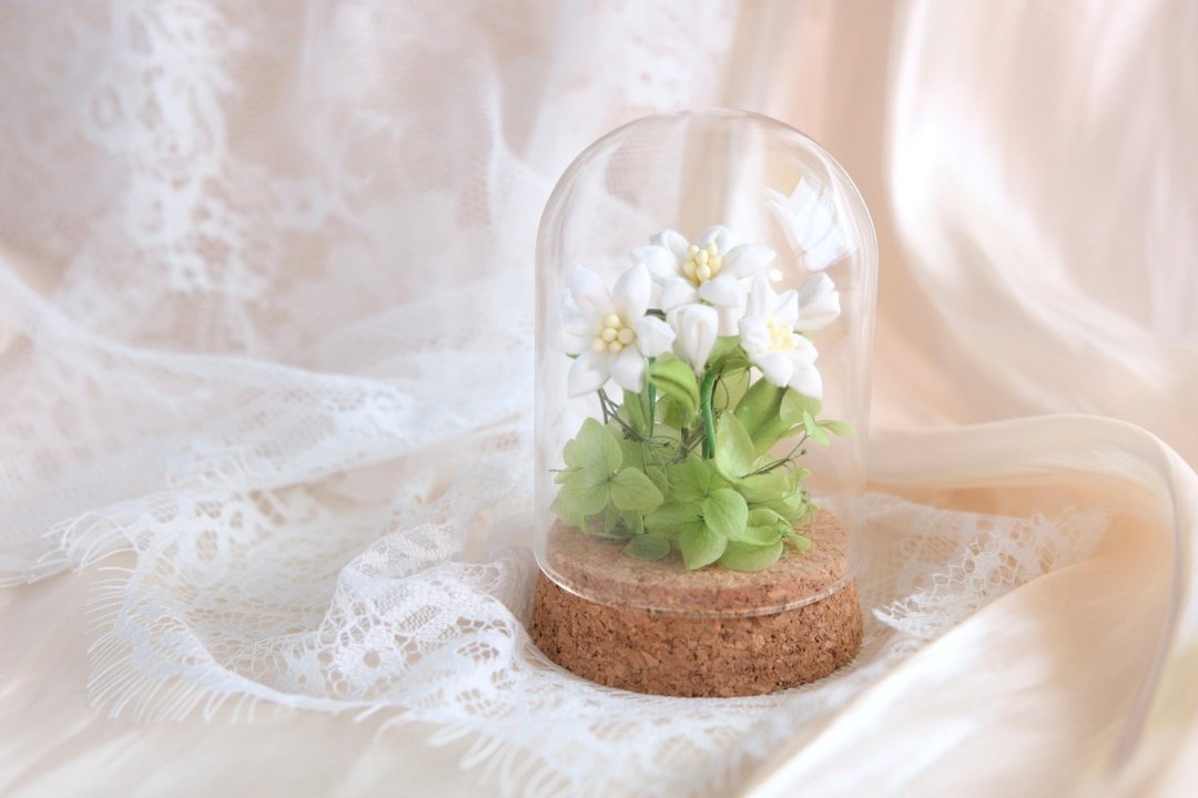百合花细工花玻璃摆设 - 香薰/精油/线香 - 棉 多色