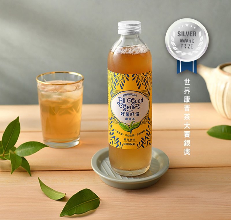 世界康普茶大赛银奖-All Good Gene's 经典原味康普茶12瓶/ 300ml - 茶 - 新鲜食材 