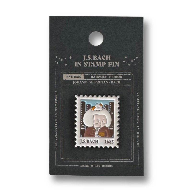【巴赫】邮票徽章 | 音乐礼品 | 古典音乐 - 徽章/别针 - 其他金属 