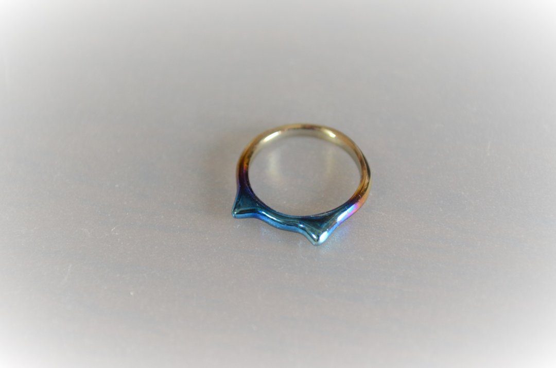 titanium ring, titanium ring, something small blue ear, A, No. 1 - 戒指 - 其他金属 蓝色