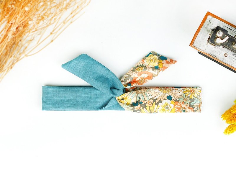 小牛村 手工发饰 铝线发带 拼接 可爱 清新 春天【暖风花丛】【AH-09】 - 发饰 - 棉．麻 橘色