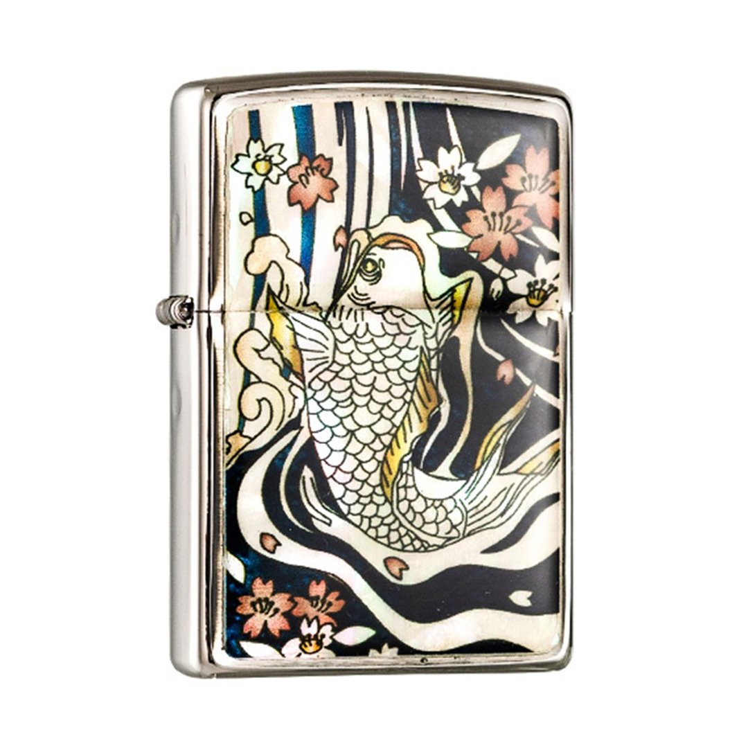【ZIPPO官方旗舰店】贝壳七彩鲤鱼防风打火机 ZA-5-180 - 其他 - 其他材质 银色