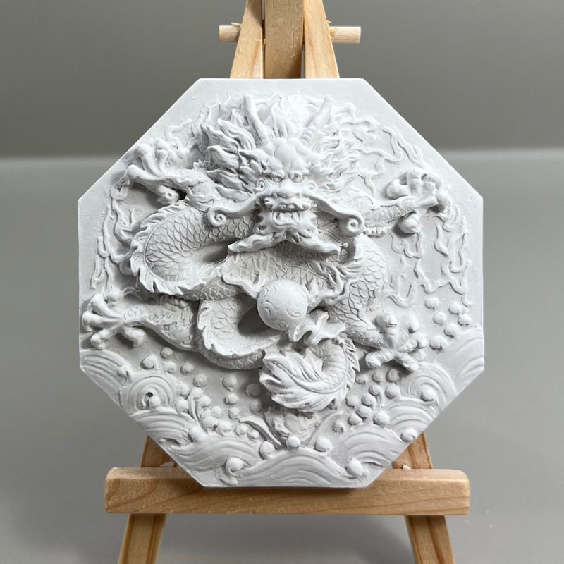 开运商品 清水模软装设计 八卦龙 香氛摆件 水泥软装 附木架 - 摆饰 - 水泥 灰色