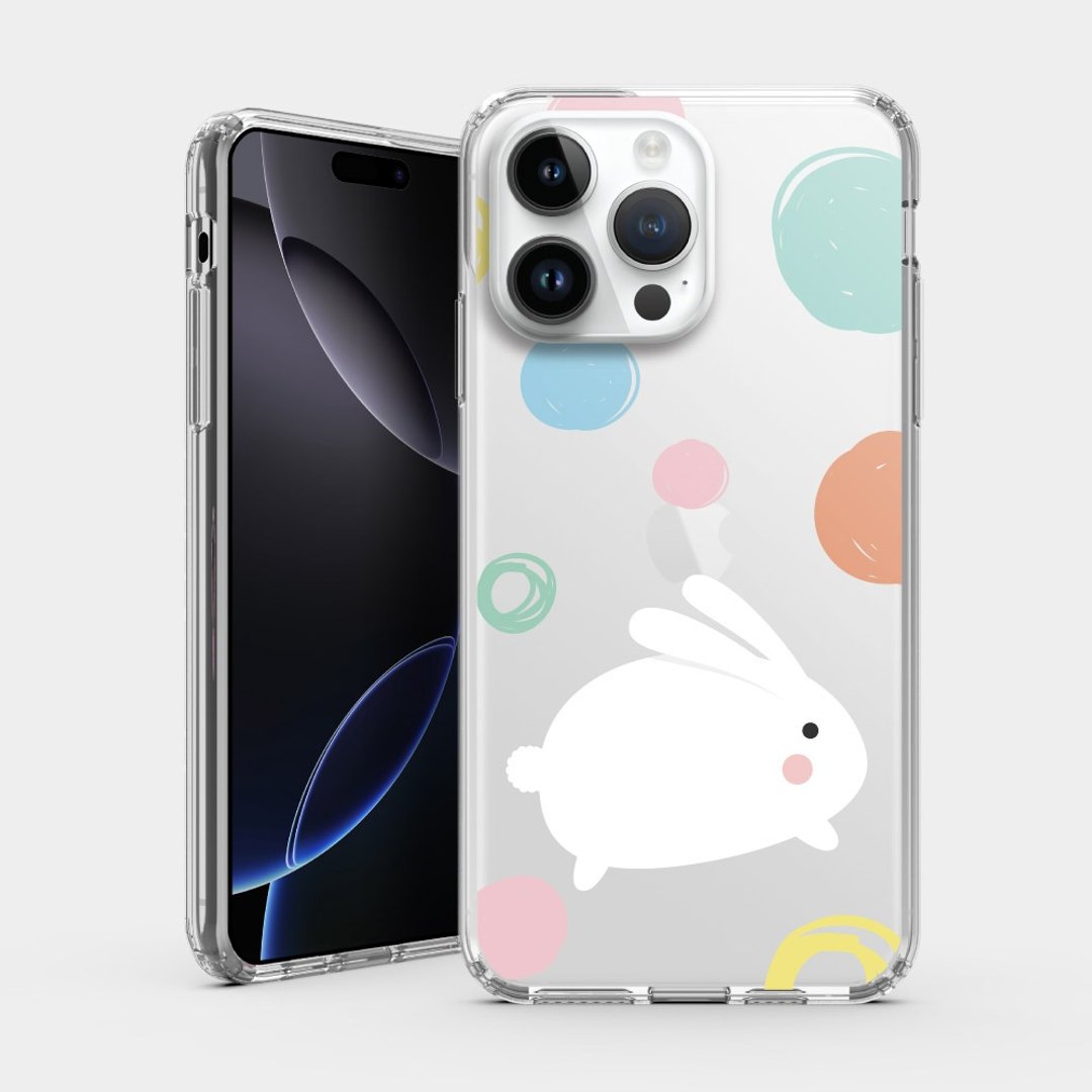 兔兔 IPHONE i16 i15 i14 i13 i12 保护壳 透明手机壳 CH065 - 手机壳/手机套 - 塑料 粉红色