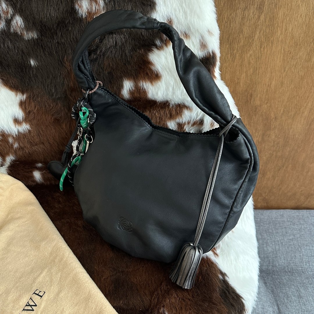 中古包 Loewe 罗意威 小羊皮肩背包 - 手提包/手提袋 - 真皮 黑色
