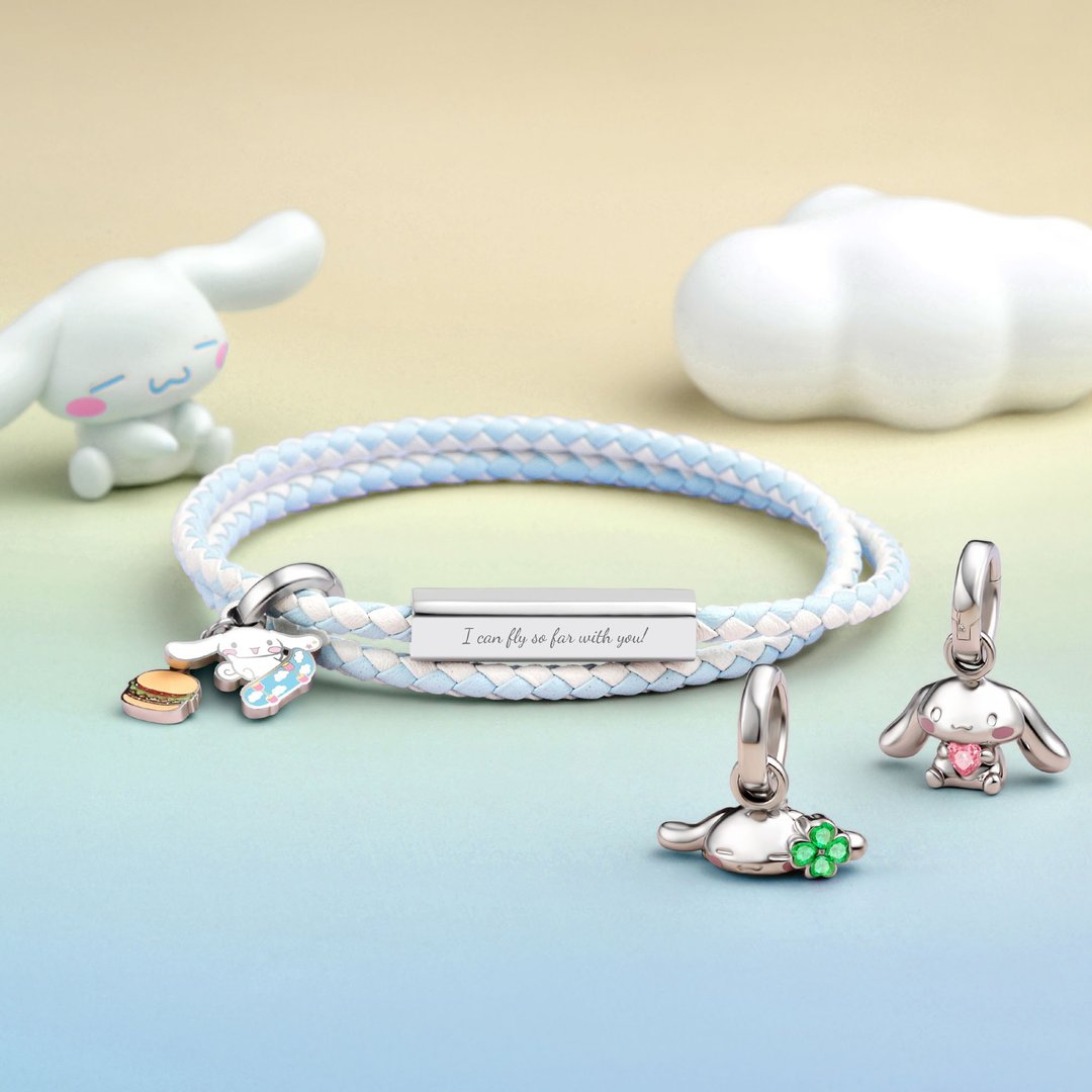 Cinnamoroll 特别版 定制化刻字 编织皮革手环 (4色) - 手链/手环 - 真皮 蓝色