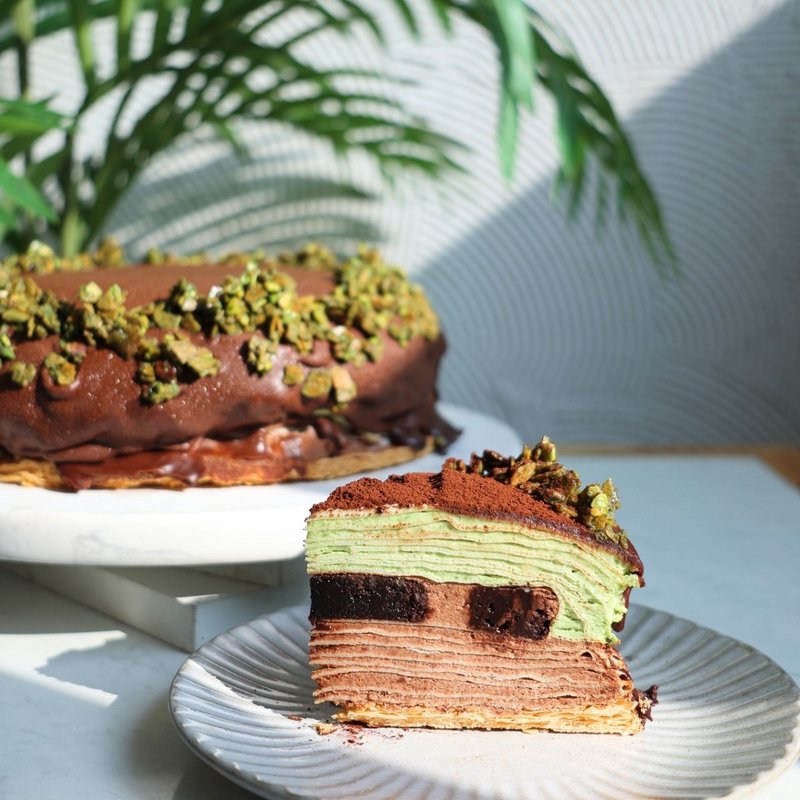 【花漾朋派】杜拜开心果巧克力千层/六寸 - 蛋糕/甜点 - 新鲜食材 咖啡色