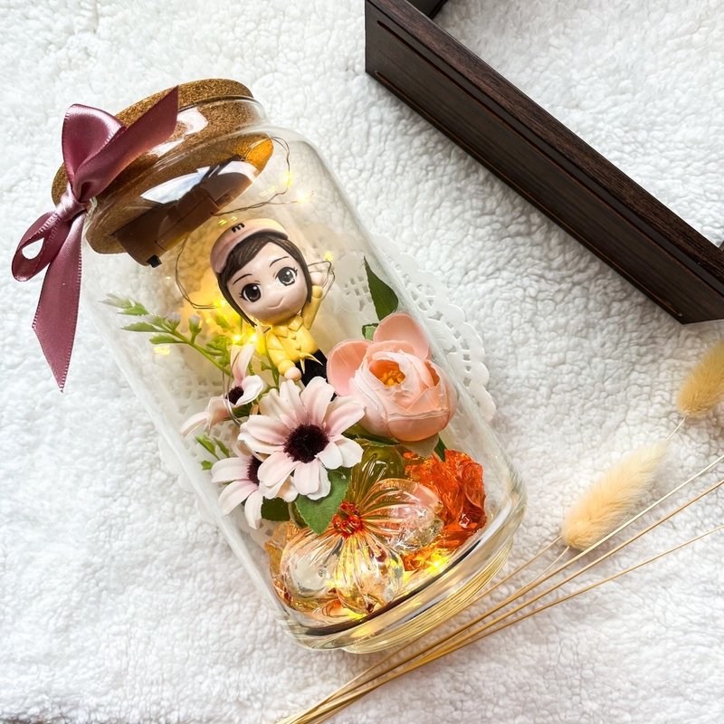 定制化黏土人偶愿妳永远如花朵般美丽  谢谢妳出现在我的世界 - 玩偶/公仔 - 粘土 咖啡色