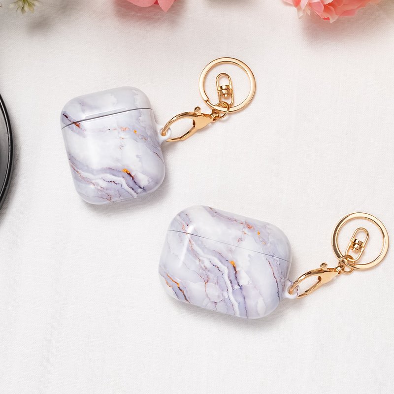 【定制化】北冰洋云石纹 AirPods Pro 3 / AirPods 4 保护壳 - 耳机收纳 - 塑料 白色