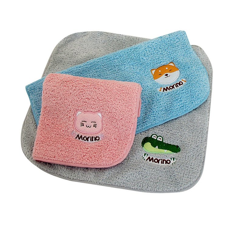 【MORINO】(3条组)超细纤维贴布绣抗菌方巾 - 毛巾浴巾 - 其他材质 粉红色
