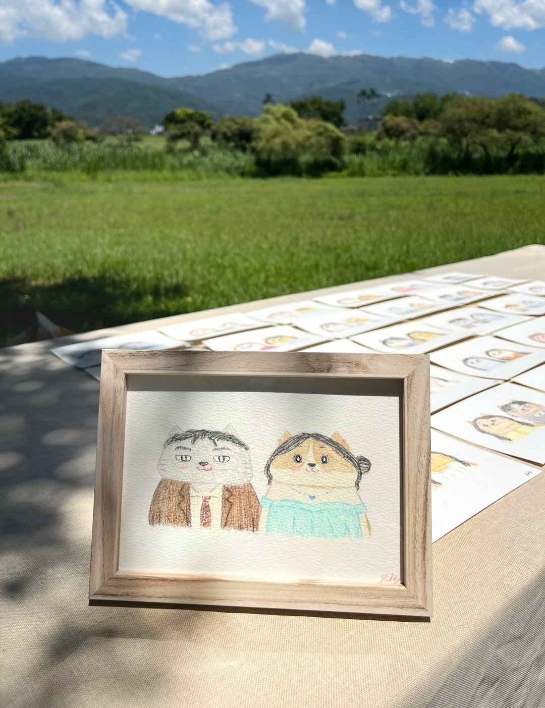 婚礼现场似颜绘 / 现场似颜绘 / 婚礼 /企业活动/人画成猫 - 订制画像 - 纸 