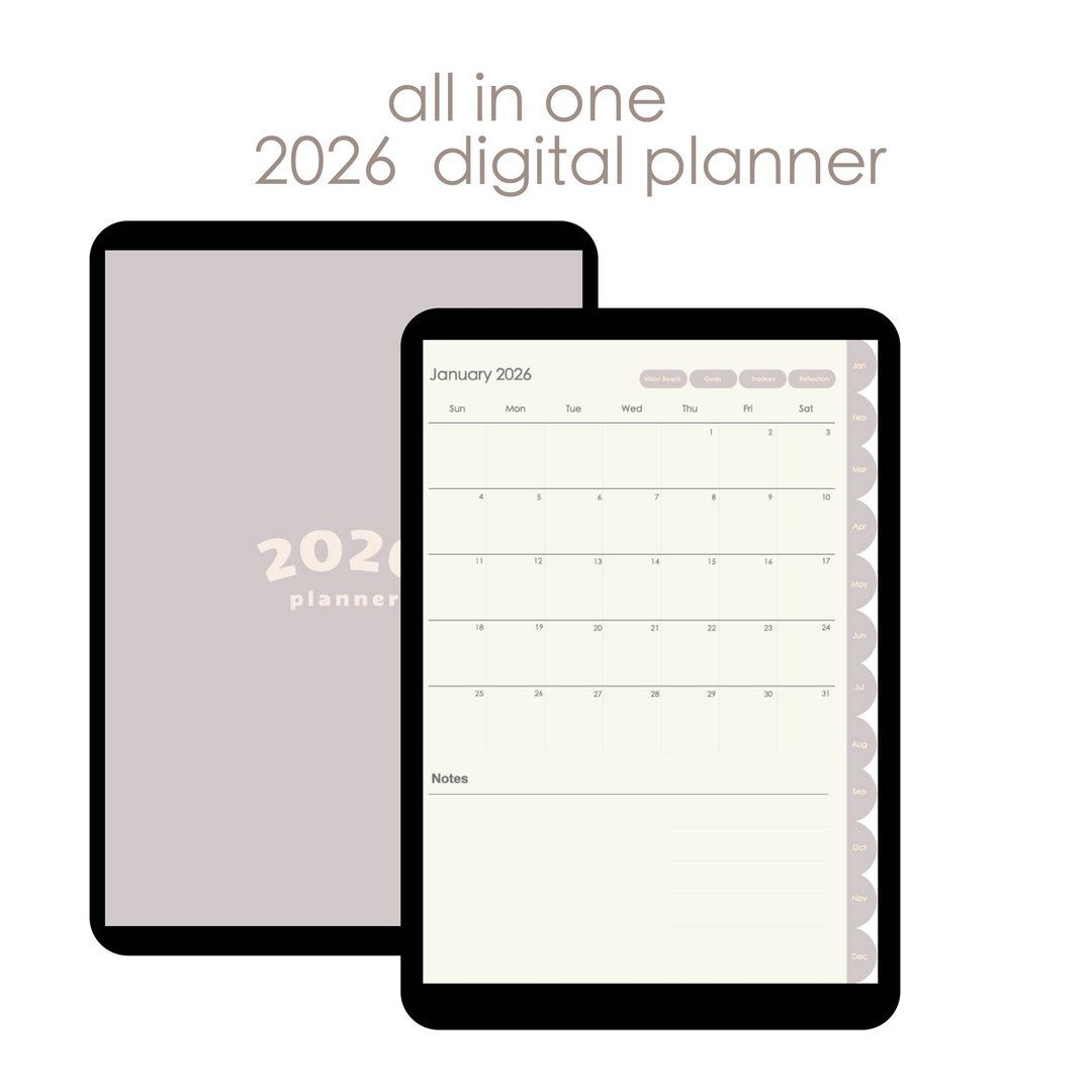 2026 冬日灰色系 电子手帐  | Goodnotes | 送贴纸 | 跳转式 - 电子手帐及素材 - 其他材质 