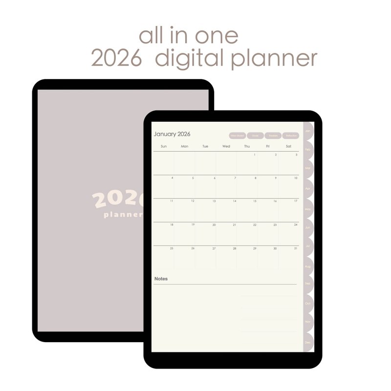 2026 冬日灰色系 电子手帐  | Goodnotes | 送贴纸 | 跳转式 - 电子手帐及素材 - 其他材质 