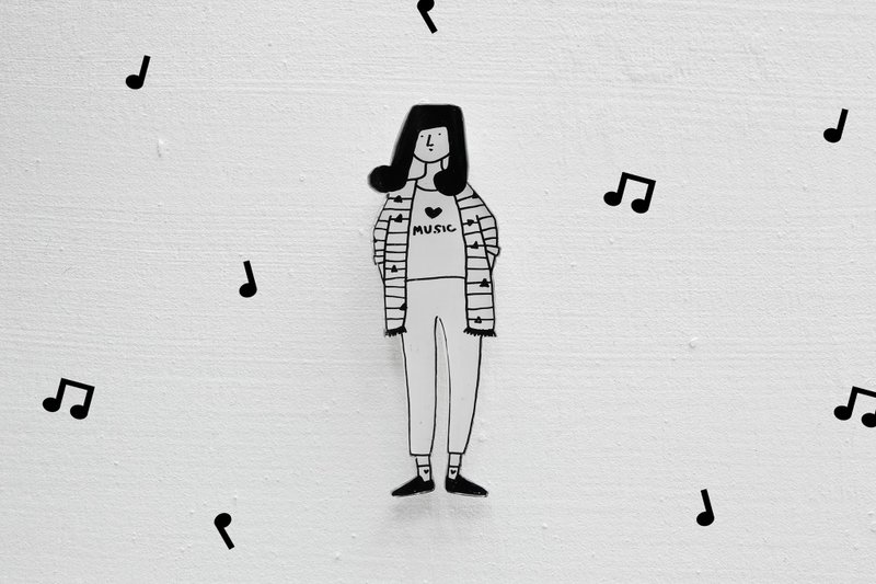 三千根子系列 / 黑白胸针 / #015 - 胸针 - 压克力 白色