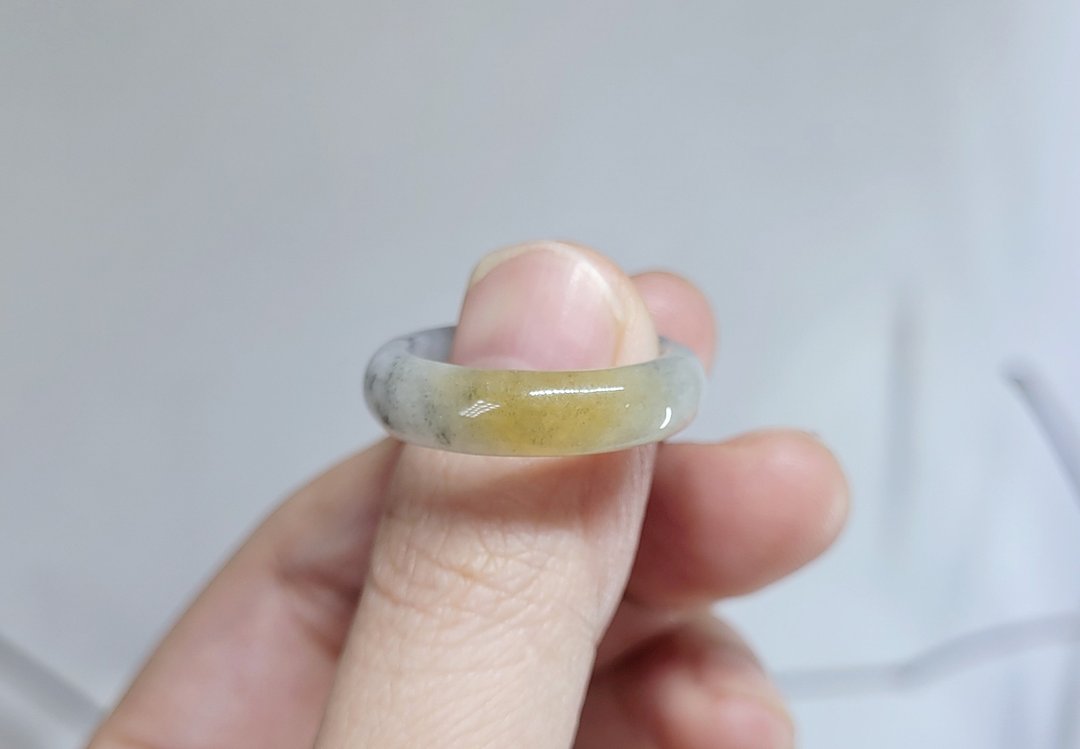 【亲翠】天然翡翠 三花特殊款美手指镯15号戒圈 毕业礼物 - 戒指 - 玉石 多色