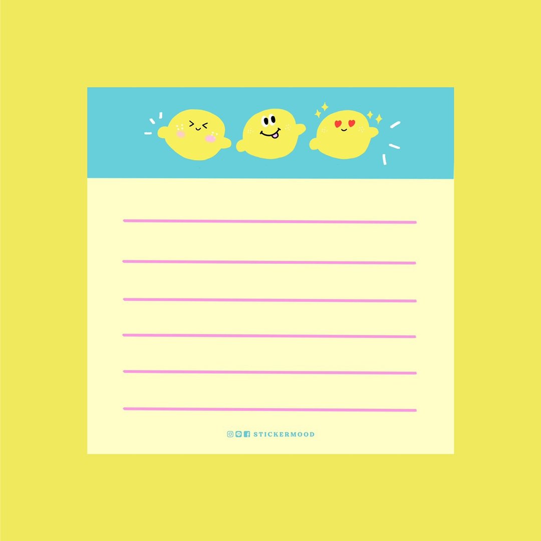 Triple lemonae memopad - 便条纸/标签贴 - 纸 多色