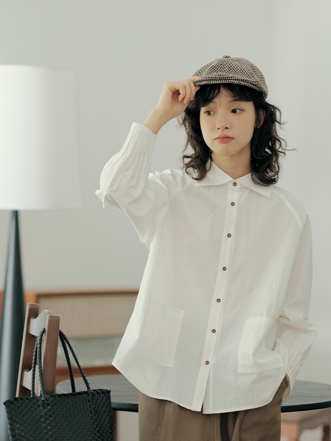 砂洗长绒棉衬衫 立褶设计感日系宽松 早秋 - 女装衬衫 - 棉．麻 多色