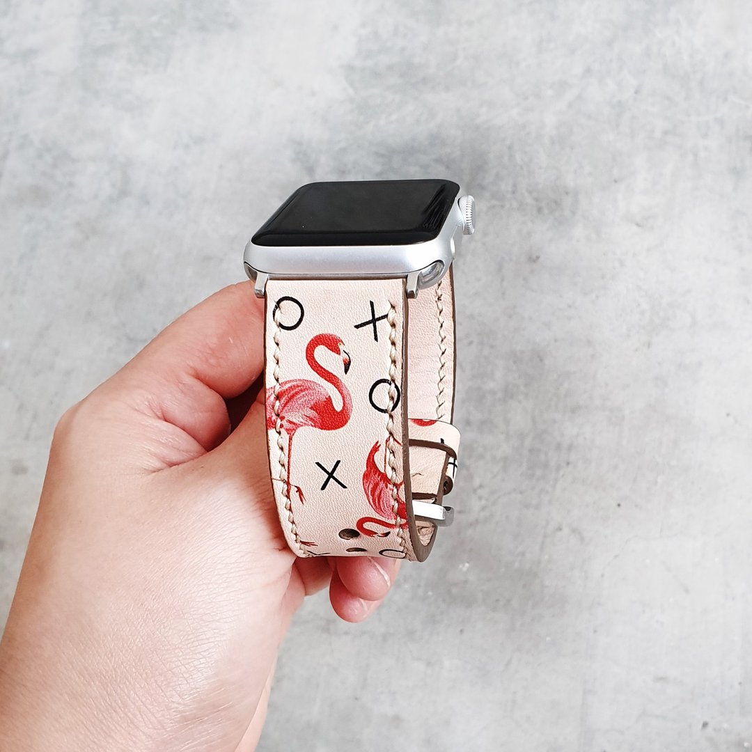 Apple Watch Band 38毫米40毫米42毫米44毫米 - 表带 - 真皮 卡其色