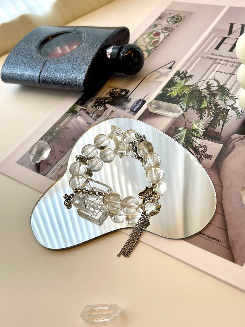 银发晶黑发晶白水晶梅尔卡巴足银设计款手链 - 手链/手环 - 水晶 透明