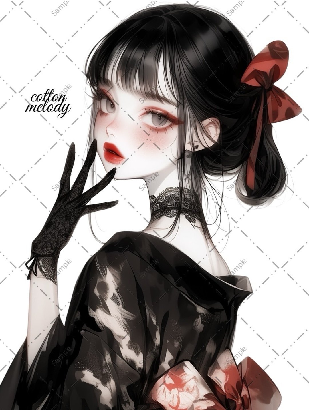 original sticker no.1476 人物贴纸 原创贴纸 人物贴纸 女孩贴纸 原创人物贴纸 - 贴纸 - 纸 