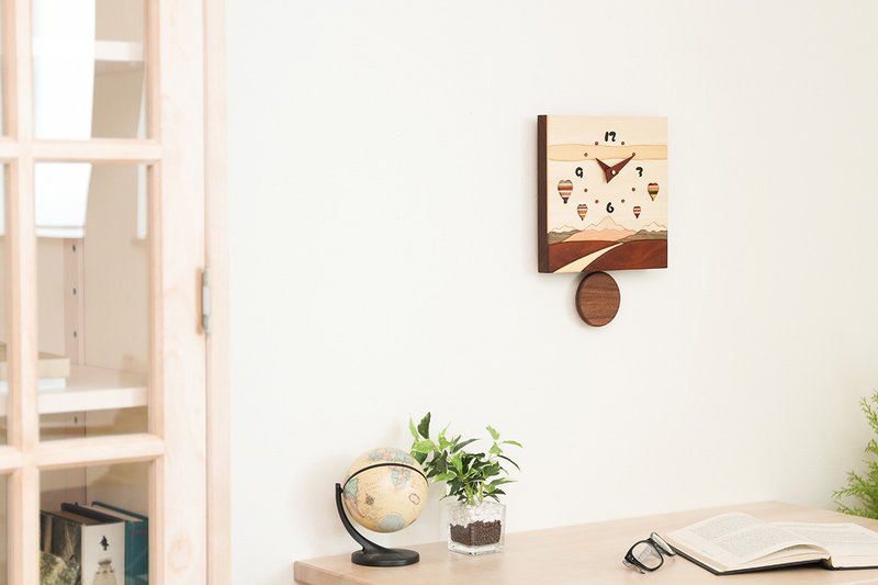 旭川工艺 工房 Pecker J 寄木钟摆时钟 - 时钟/闹钟 - 木头 