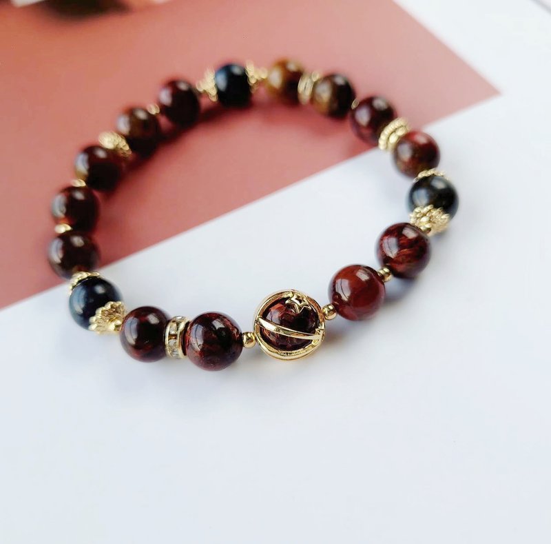 古都奈良//彼得石 避邪招财 14k包金配饰 - 手链/手环 - 水晶 咖啡色