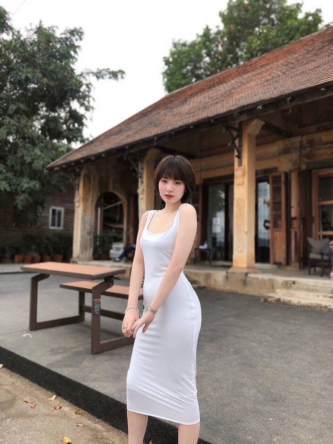 Calla midi dress (Off white) - 洋装/连衣裙 - 聚酯纤维 白色