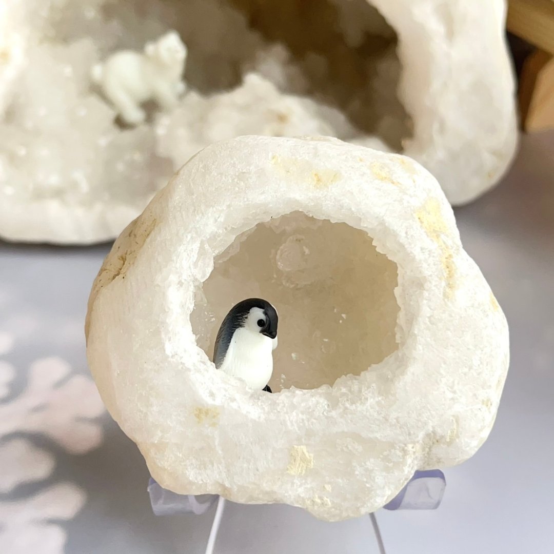 愿望天使~精品级摩洛哥白水晶晶洞(F)附底座(无灯座) - 摆饰 - 水晶 