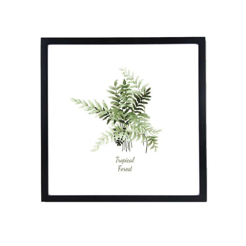北欧装饰画相框 花草 绿叶 43x43cm 室内设计 蕨叶 摆设 画框 - 海报/装饰画/版画 - 木头 绿色