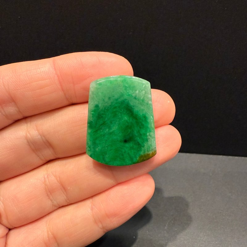 瀚玉珠宝 天然A货翡翠 满绿无事牌 老坑绿 天然缅甸玉牌 无饰牌 - 其他 - 玉石 