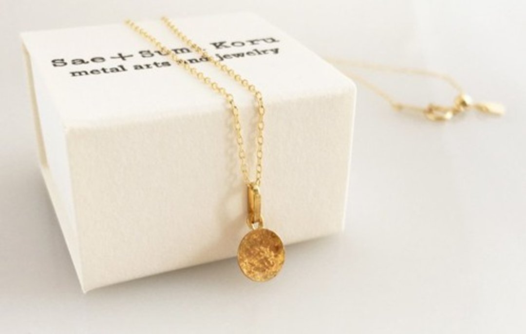 纯金满月坠饰 K24 Pure Gold Full Moon Pendant Top - 项链 - 其他金属 