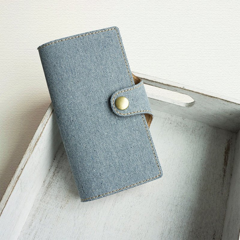 兼容于所有型号 智慧型手机保护壳 笔记型 [再生牛仔布腰带一体成型] 再生牛仔皮革 AC11K - 手机壳/手机套 - 环保材料 蓝色