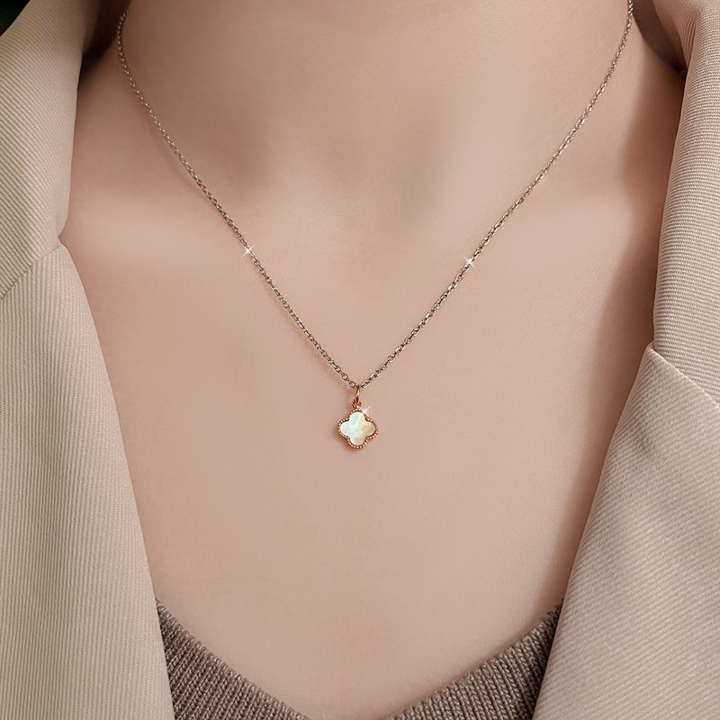 Just Leplat丽沛纳四叶草系列项链 - 项链 - 纯银 银色