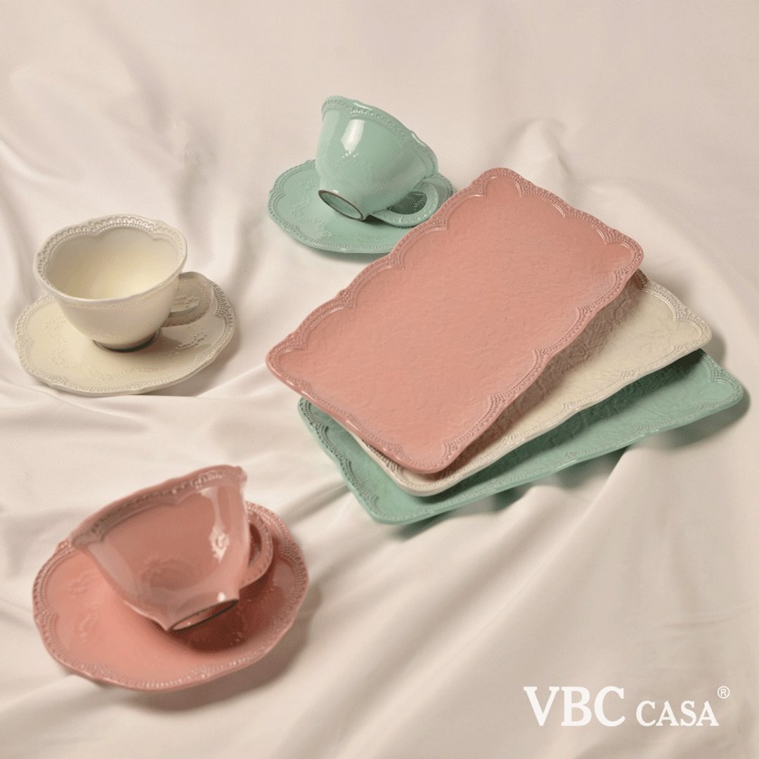 重复【意大利 VBC casa】蕾丝系列单人早餐组(三色挑选) - 盘子/餐盘/盘架 - 陶 多色