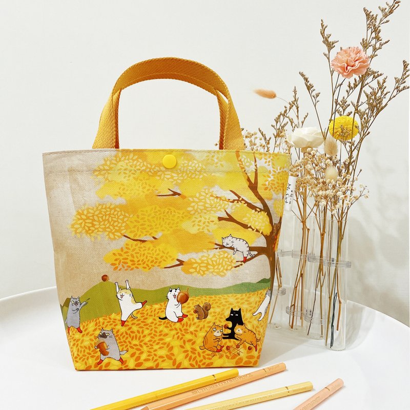 Sunny Bag x 猫小姐Ms.Cat-托特包_橡实大战 - 手提包/手提袋 - 其他材质 黄色