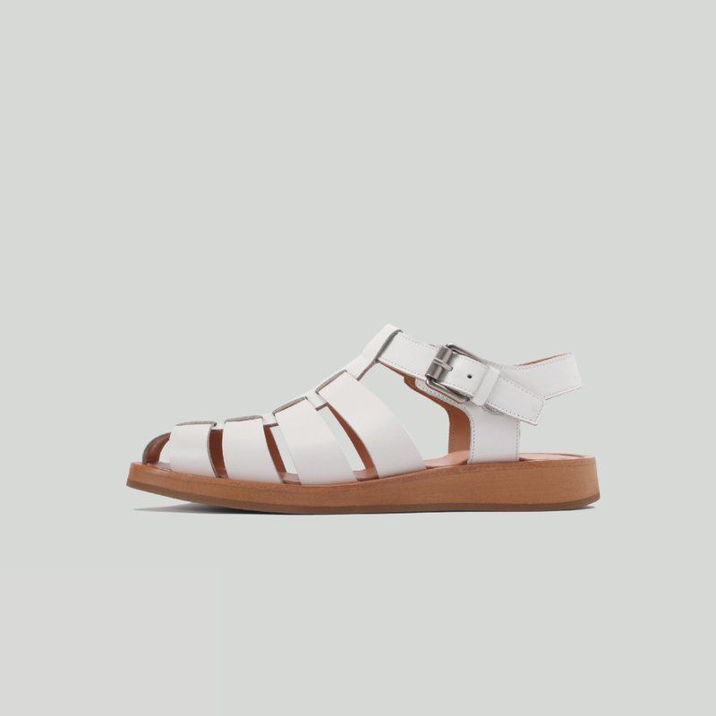 【byebye sale】Fisherman P03白 - 男女凉鞋 - 真皮 白色