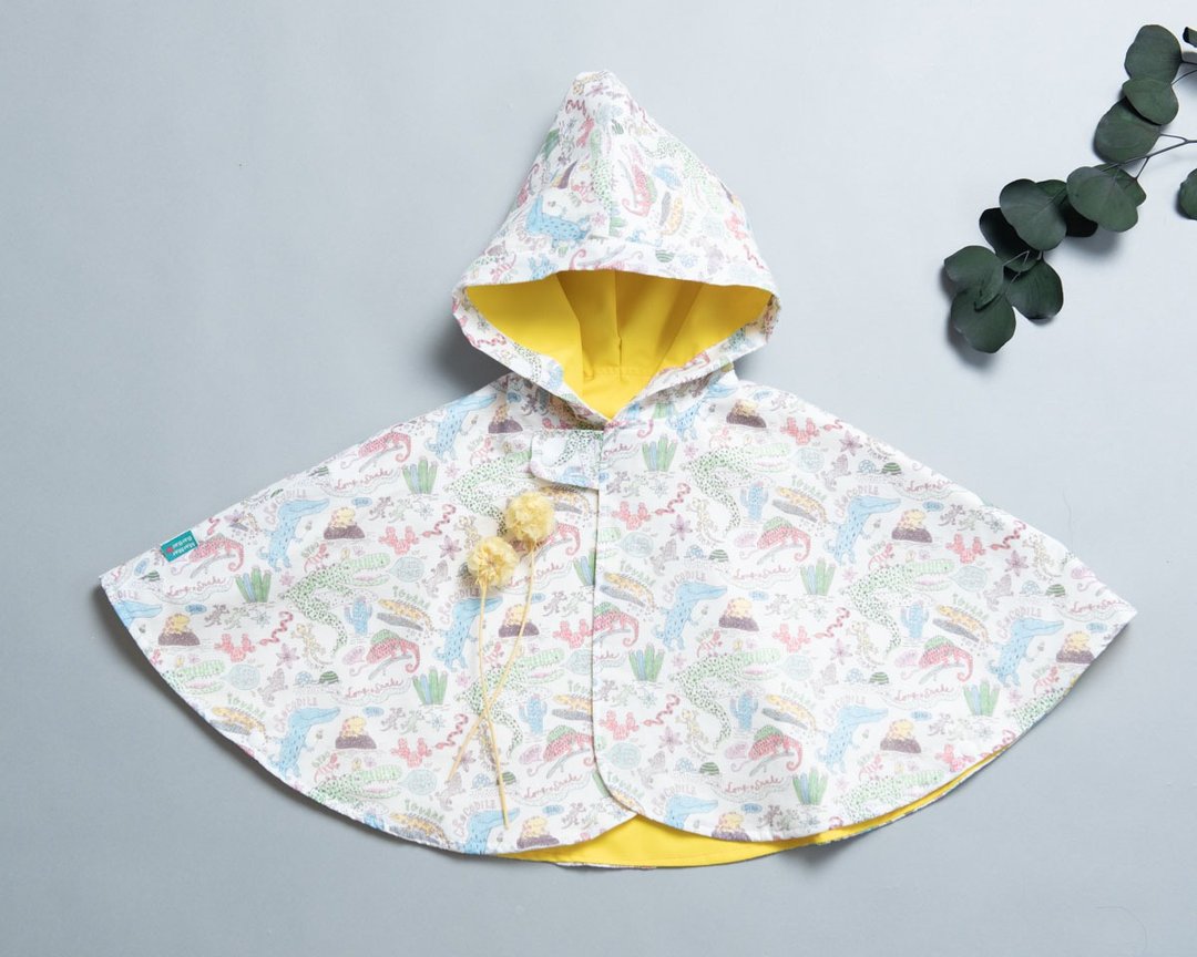 抗风防雨双面斗篷-鳄鱼 爬虫 披风 婴儿 礼盒 外套 风衣 - 童装外套 - 棉 绿色