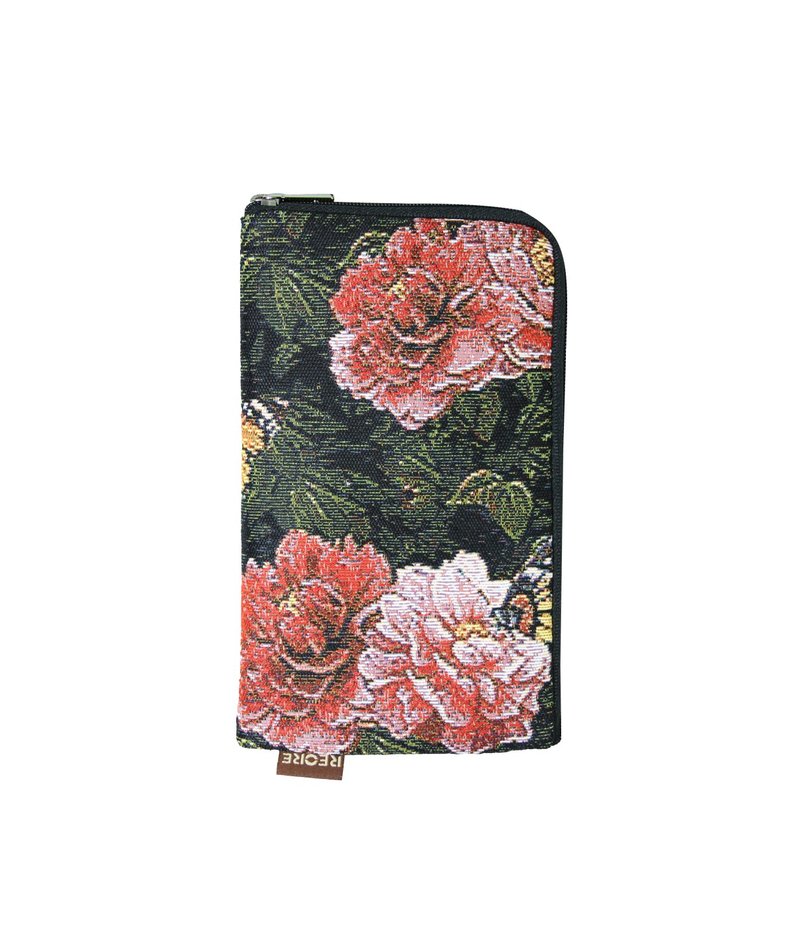 手机袋  收纳 / 防泼水 平织缇花 复古牡丹 艾咪 - 皮夹/钱包 - 其他材质 