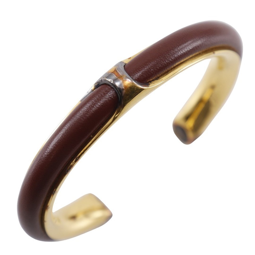 【日本直送】爱马仕 HERMES 古董手镯 镀金 × 皮革 棕色 约 36.3g 女仕【二手】 - 手链/手环 - 其他金属 咖啡色
