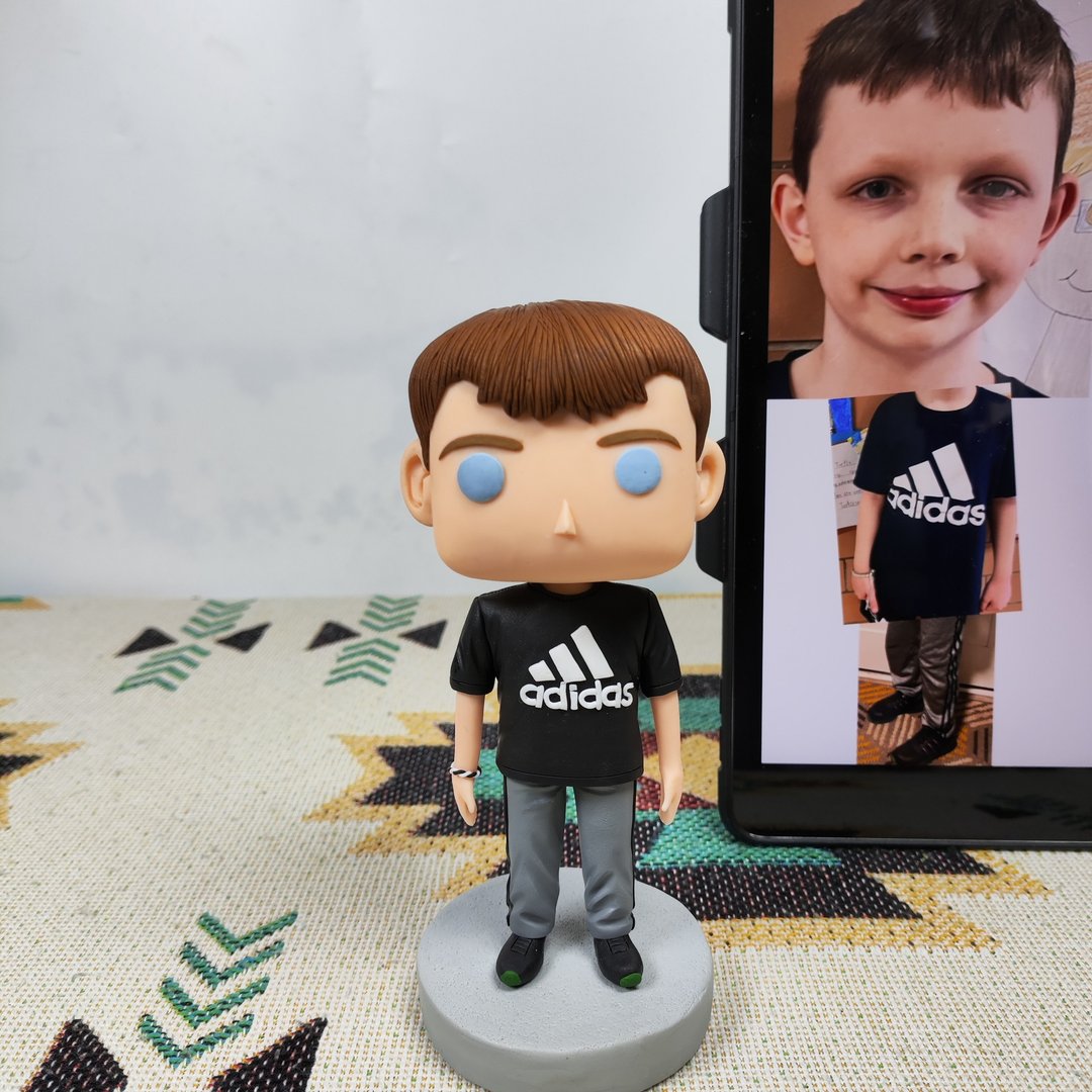 纯手工定制美国Funko Pop 自画肖像公仔娃娃男朋友老公生日礼物 - 玩偶/公仔 - 粘土 多色