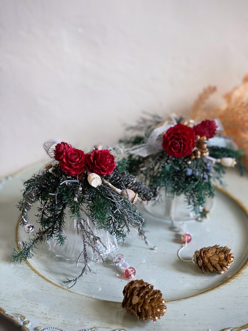 不凋雪松圣诞铃铛 耶诞风铃  圣诞礼物 交换礼物 - 干燥花/捧花 - 植物．花 多色