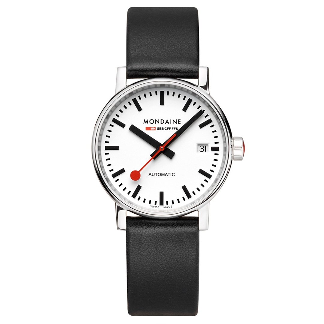 MONDAINE 瑞士国铁 evo2 Automatic 自动上链机械腕表 35mm/白面 - 男表/中性表 - 其他材质 黑色