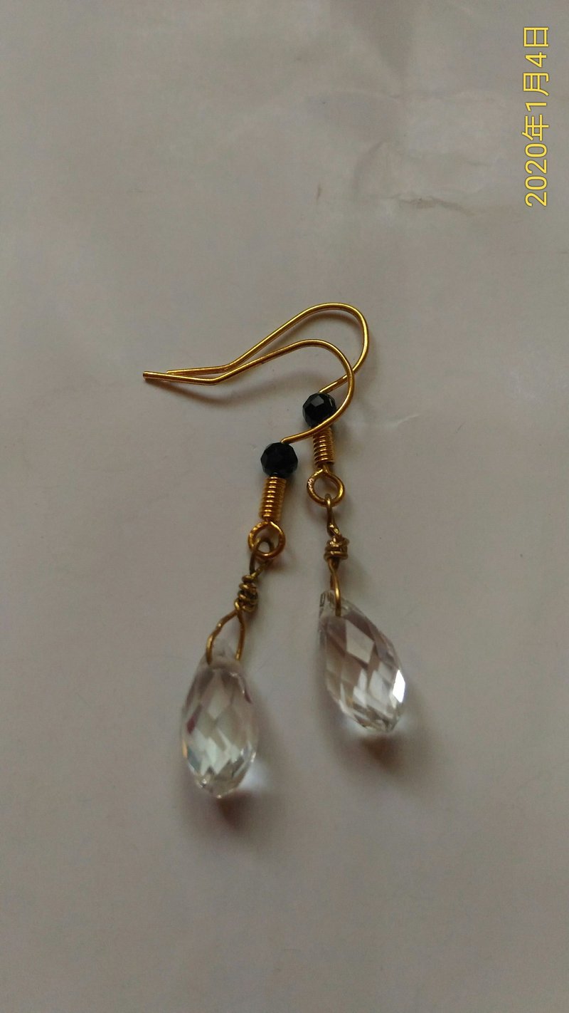 白水晶 - 耳环/耳夹 - 水晶 