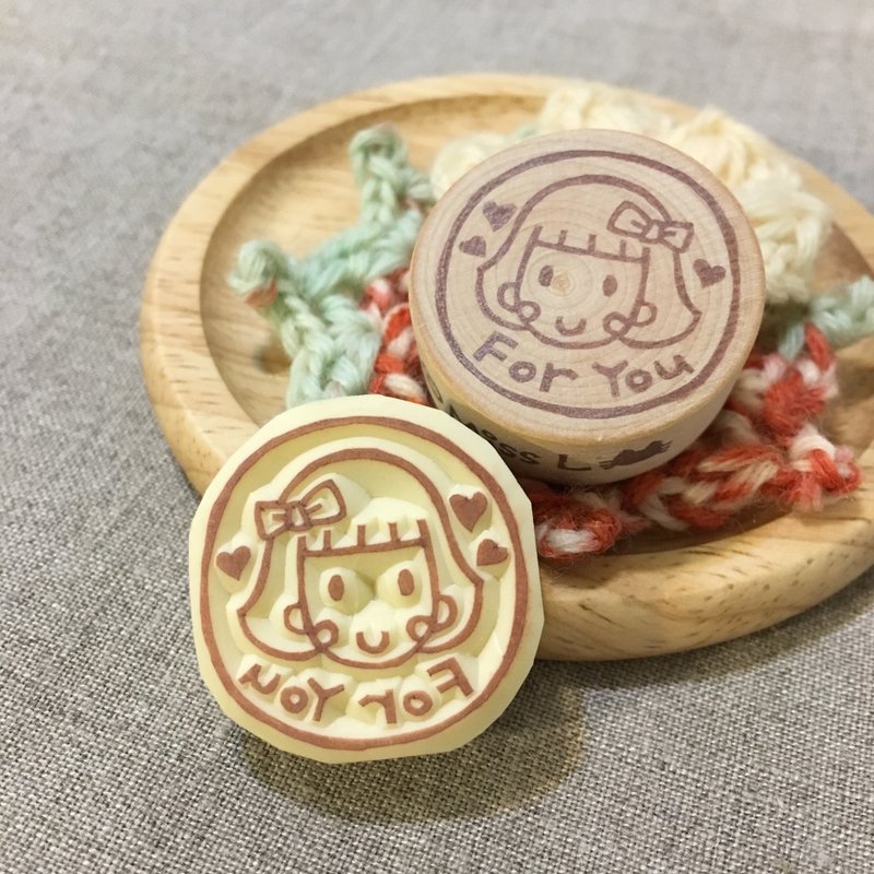 *Miss L手刻章* For You可爱女孩印章 - 印章/印台 - 橡胶 