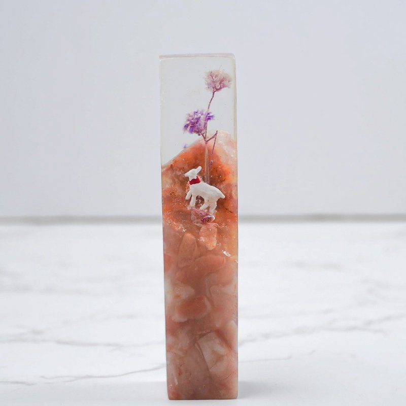 定制化手工印章-|永生花树脂印章 1.2 x 1.2 CM|篆刻印章 - 印章/印台 - 石头 