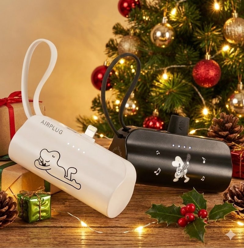 耶诞礼物|可带上飞机 |Cama 迷你口袋行动电源|iPhone|Type-C - 充电宝/传输线 - 塑料 白色