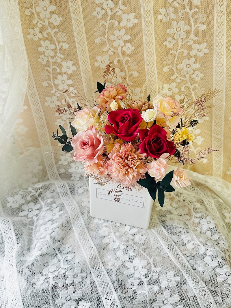 母亲节双色系列康乃馨桌花 - 干燥花/捧花 - 植物．花 粉红色