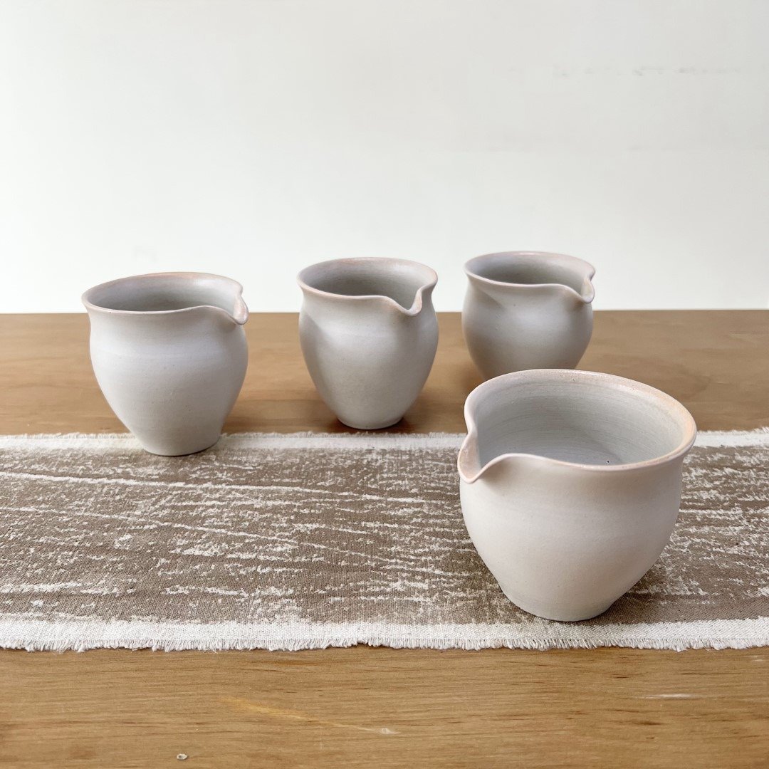 甜白 手工陶茶海 公道杯 - 茶具/茶杯 - 陶 白色