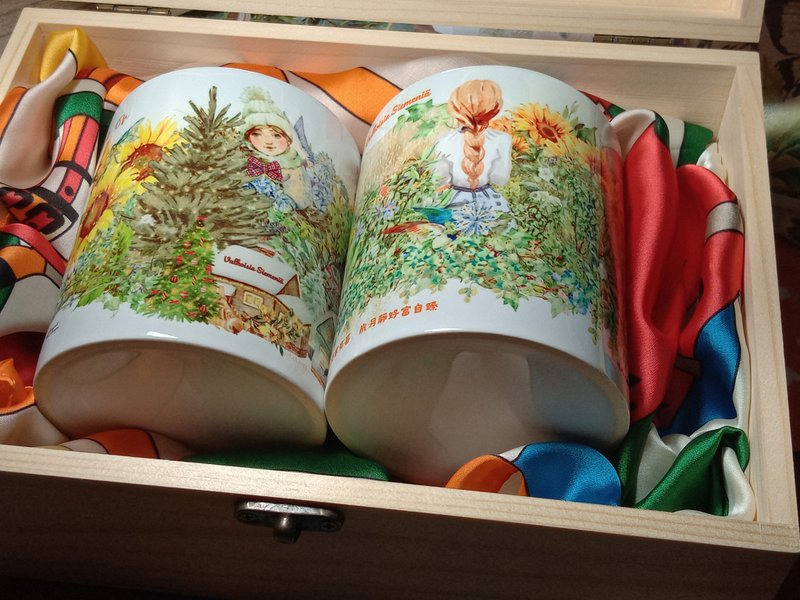 陶瓷马克杯对杯组(20天鉴赏期)  苍天赐福家有喜 岁月静好富自臻 - 咖啡杯/马克杯 - 陶 