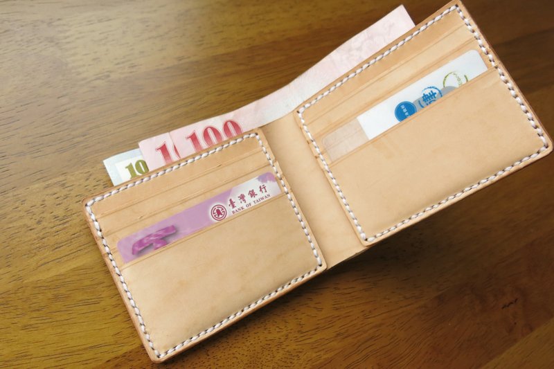 英伦窄版八卡短夹【Jane One Piece】 - 皮夹/钱包 - 真皮 咖啡色